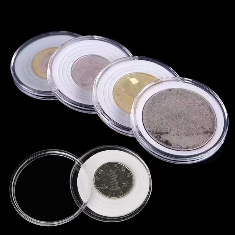 R1WA Round Coin Storage Box Pad Pad Set Precious Souvenir Contenitore da collezione