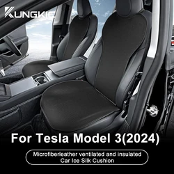 for Tesla Model 3 Highland 2024 Car Seat Cushion Mats Breathable All Season Ice Silk Back Seat Pad Protector Cover Accessories