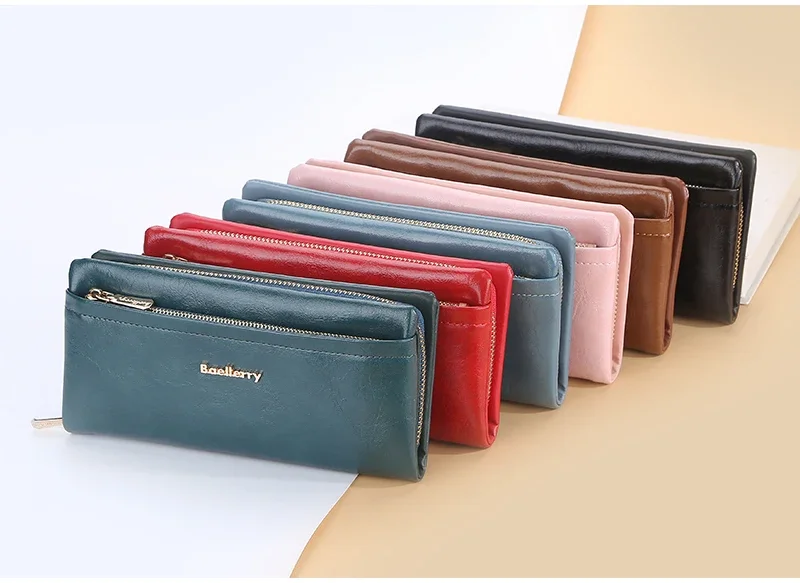 Baellerry Lange Damen-Geldbörsen, Tasche mit Handyfach, Namensgravur, Marken-Damen-Geldbörse mit Reißverschluss, Kartenhalter, Damen-Geldbörse für Mädchen – Detail 10