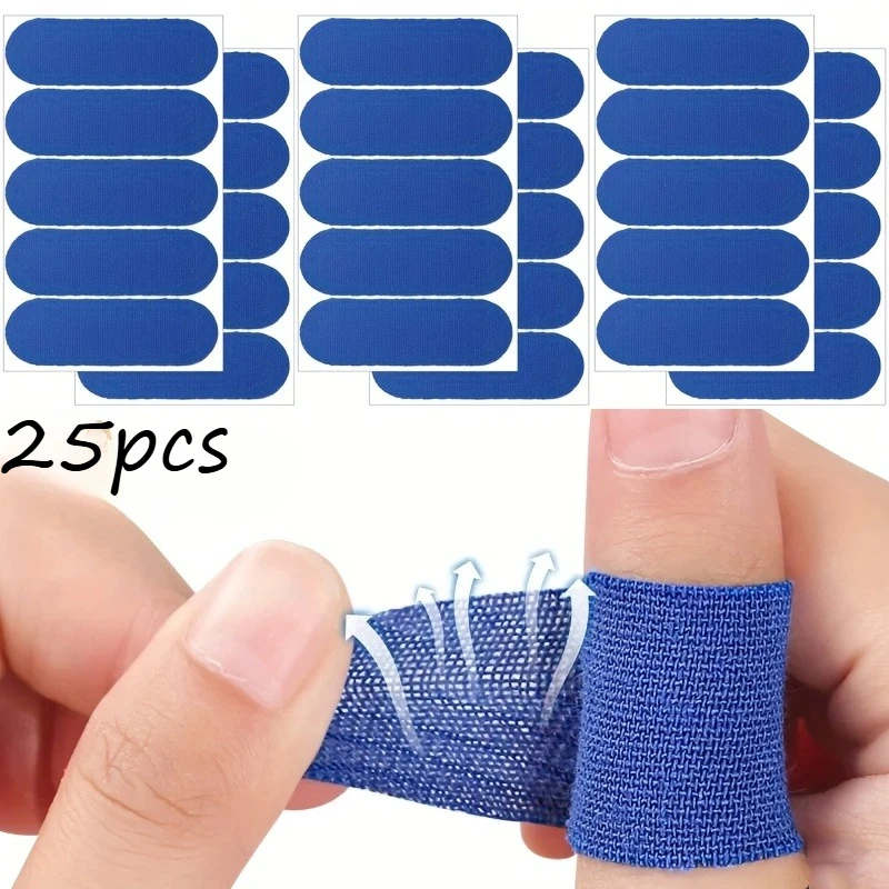 25 Pack Sports Elastic Finger Sleeves, Thumb Support & Anti-Slip Tape for Golf Gym Sports, Durable PVC, Hand Wash Only | Stretch
