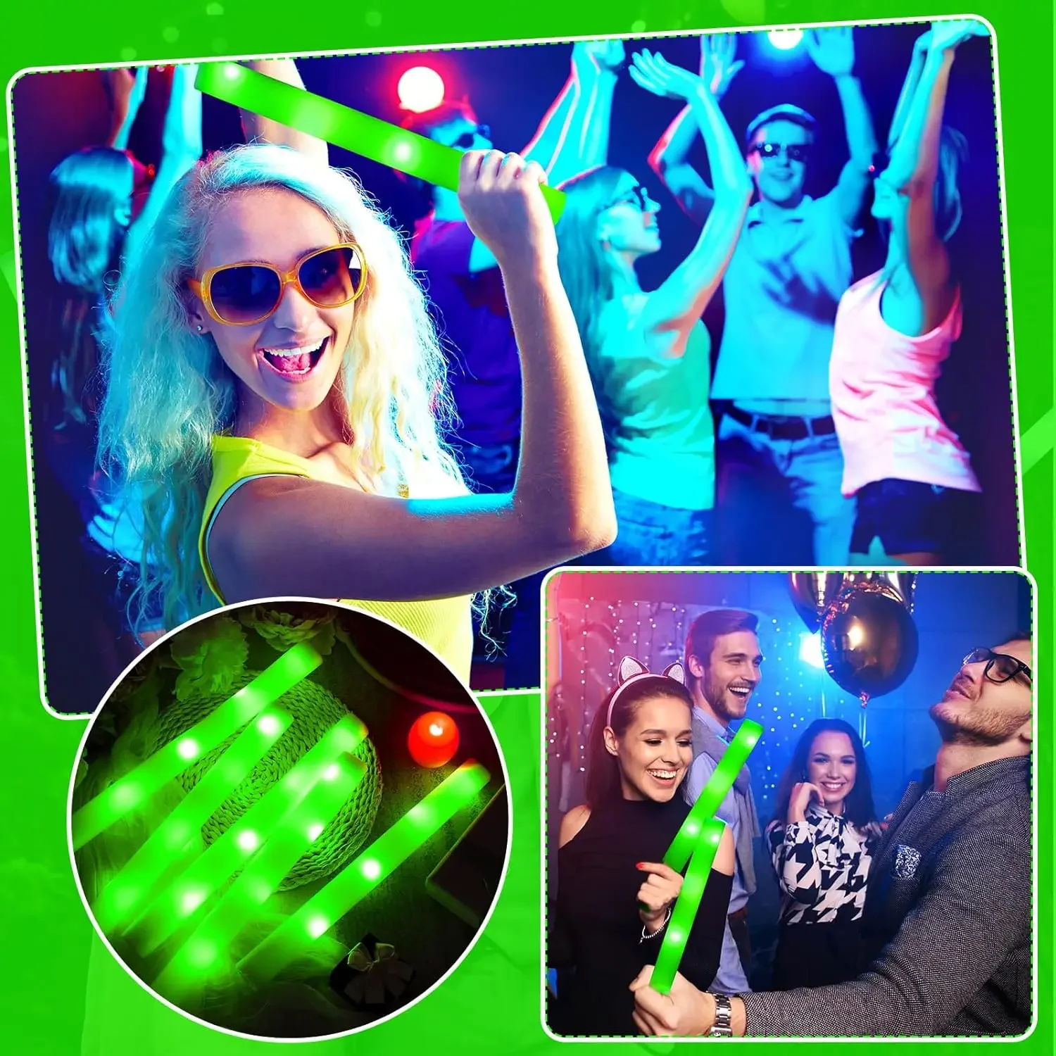 

Customizable LED Glow Sticks 10/200pcs Halloween Personalization Flash Sticks for Parties Glow in the Dark Party Supplies