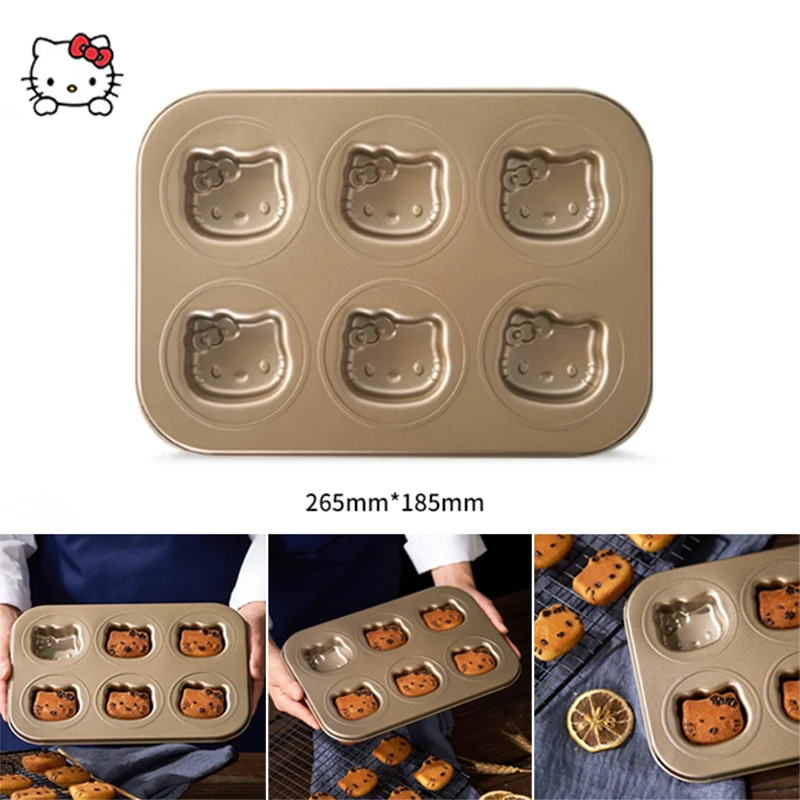 Moldes de pastel de Hello Kitty Sanrio, bandeja para hornear pasteles de Anime, herramientas para hornear de oso bonito de dibujos animados, bandeja para hornear con forma de pata de gato, molde para pan DIY, regalo