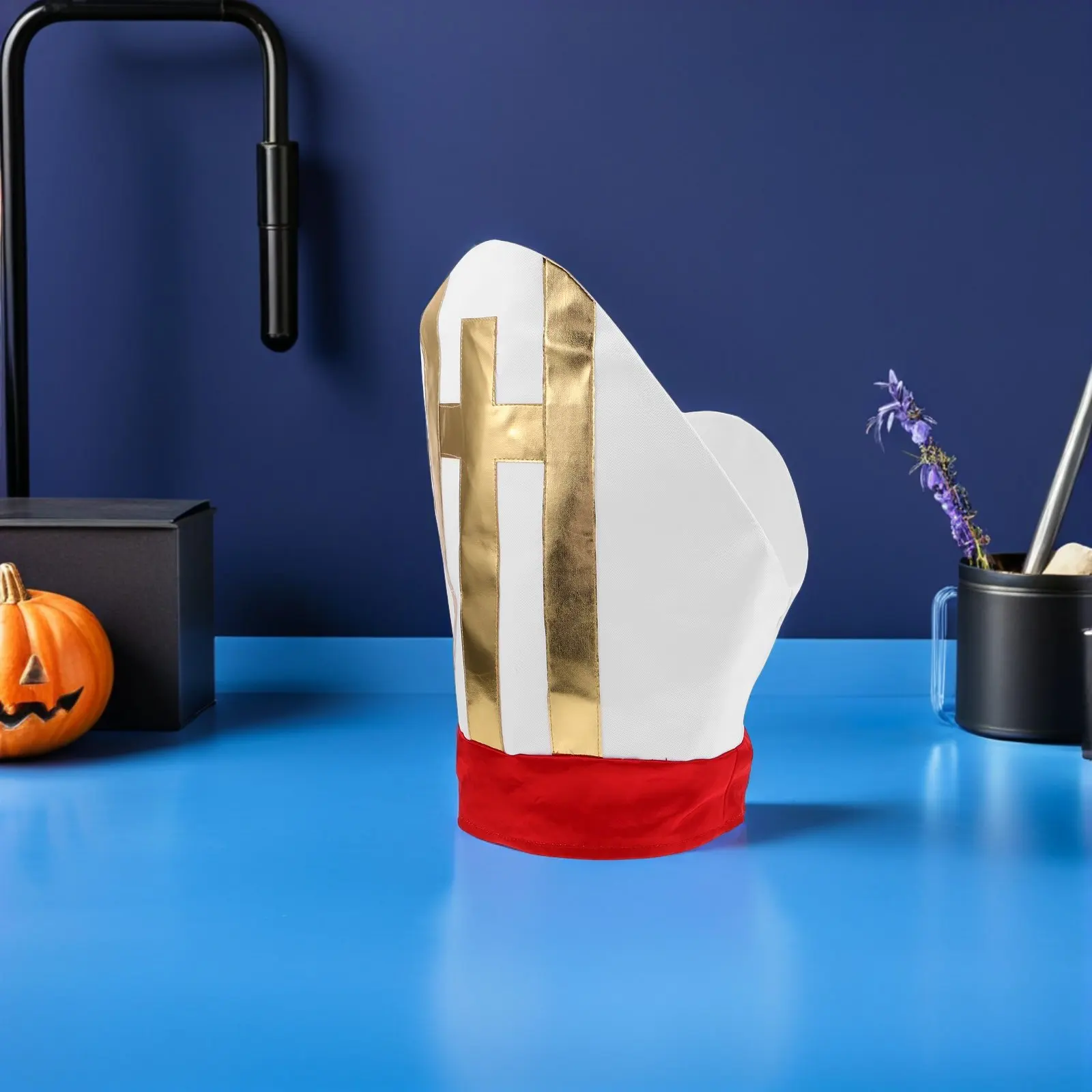 Chapéu de Papa: Chapéu Criativo Estilo Mitra para Halloween Infantil Unissex, Adereço Religioso Leve, Coroa de Novidade Religiosa