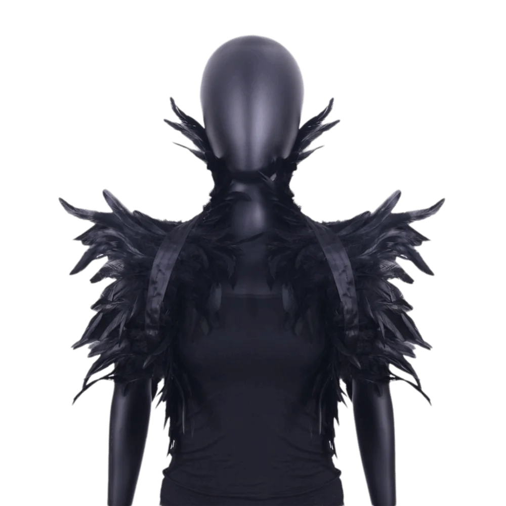 Костюм Роскошная шаль с перьями Хэллоуин Ретро Регулируемая шаль с перьями в стиле панк Готический плечо с искусственным воротником Танцовщица