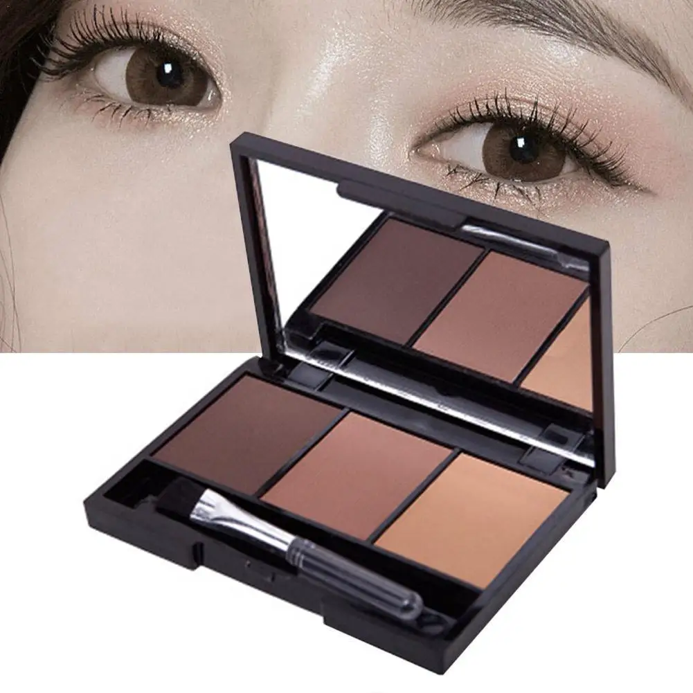 Eyebrow Powder 3 ColorEye Brow Enhancer Waterproof Professional Makeup Eye Shadow With Brush Mirror Box Palette Cosmetic