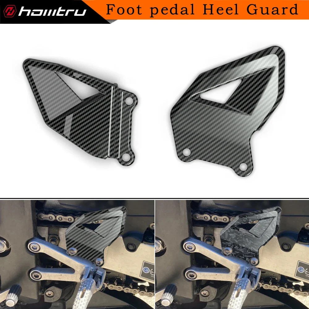 

Carbon-look Motorcycle Accessories Heel Guard Plates Foot Rests For Honda CBR600RR CBR600 RR 2003-2024