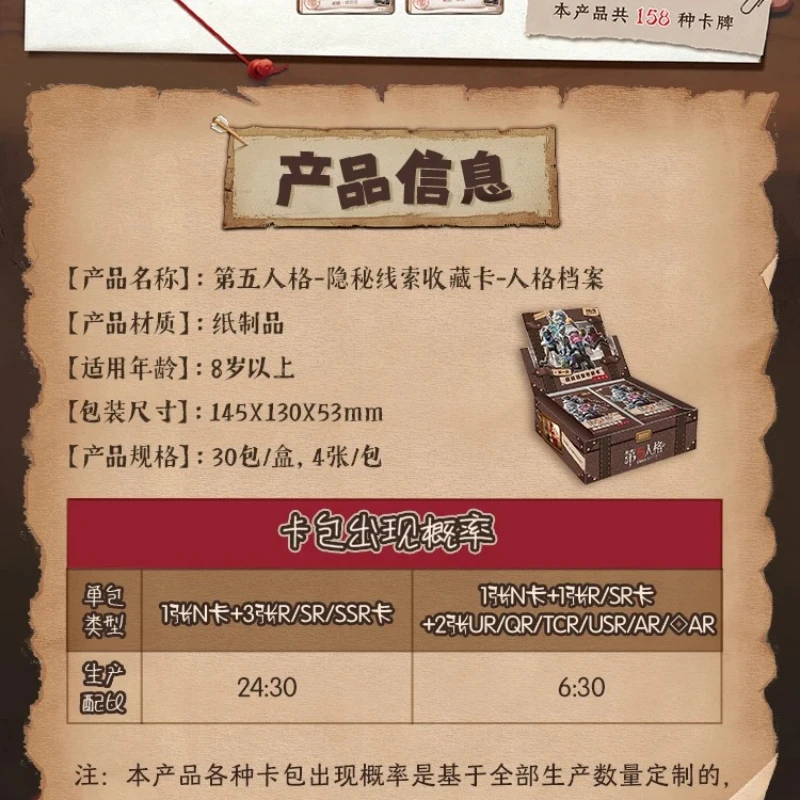 In Stock Card Game Identity 5 Official Authentication Secret Clues Personality File Peripheral Card Collection Gift