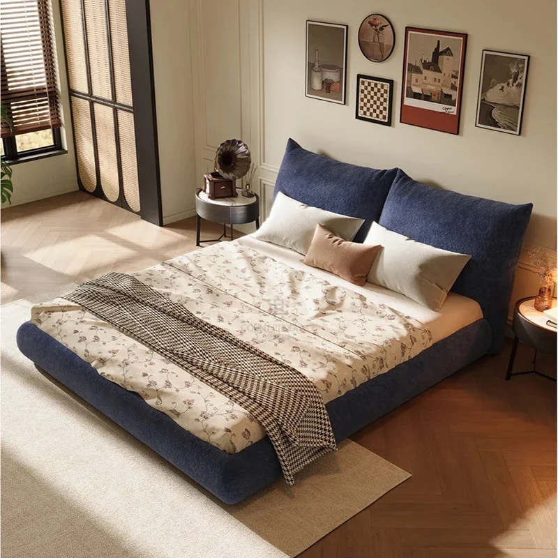 Minimalist Upholstered Double Bed Twin Frame Wood Type Double Bed Nordic Elegant Camas Moderrnas Inteligentes Home Furniture