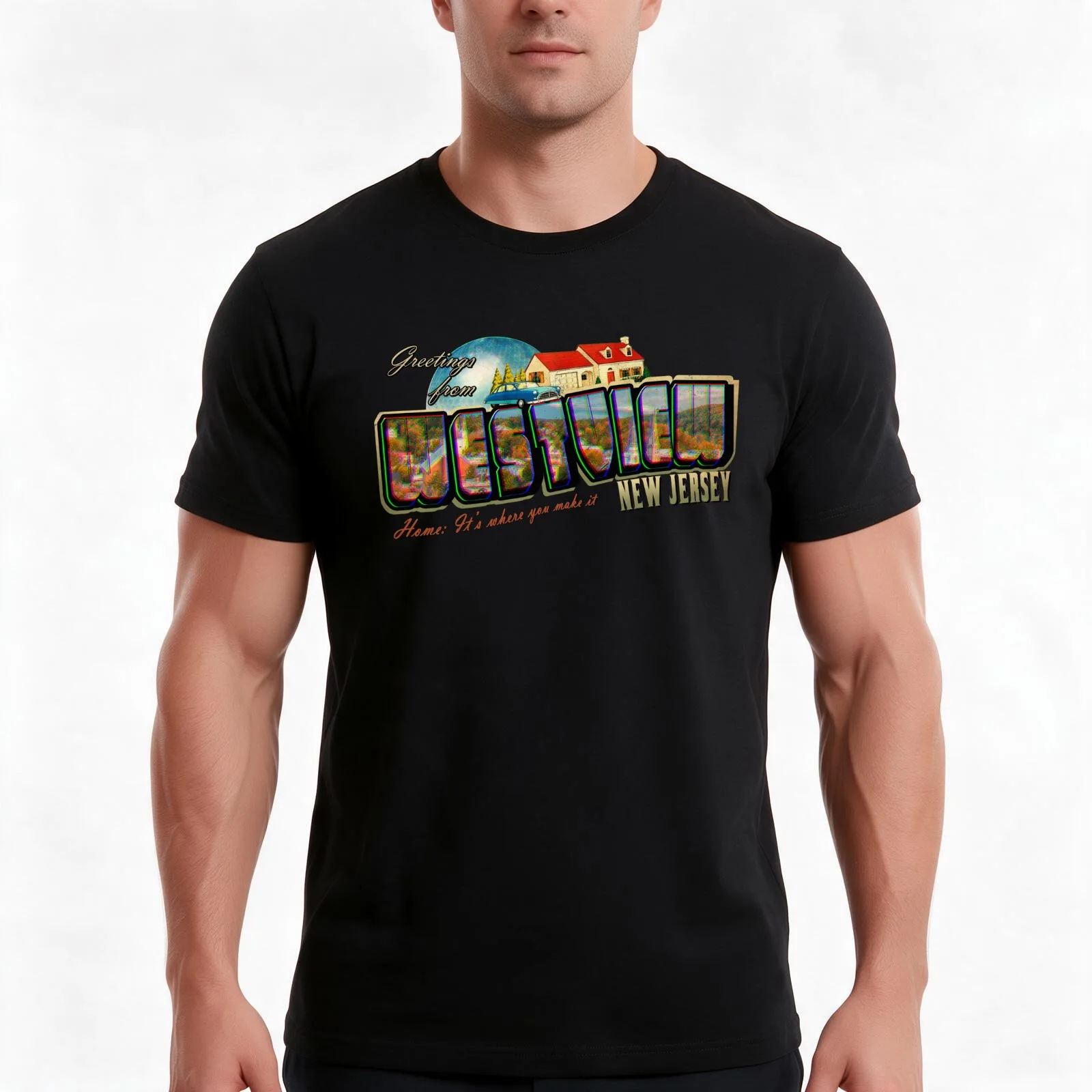Greetings from Westview T-Shirt, Summer Casual Cotton Tee, Oversized Streetwear Tops, Vintage Graphic Print, Unisex Men Women