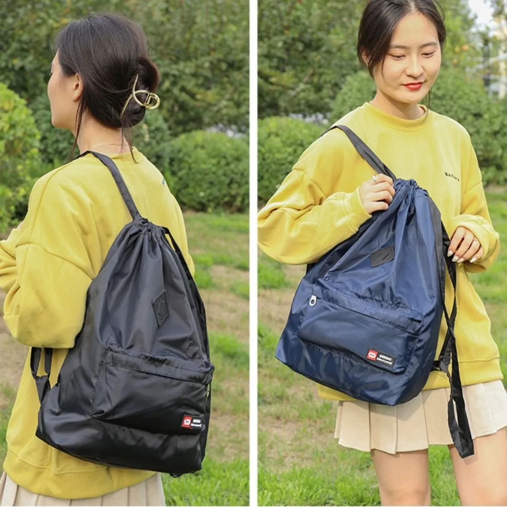 

Nylon Drawstring Backpack 5 Colors Large Capacity School Student Backpack Waterproof Washable Computer Bag Women Men