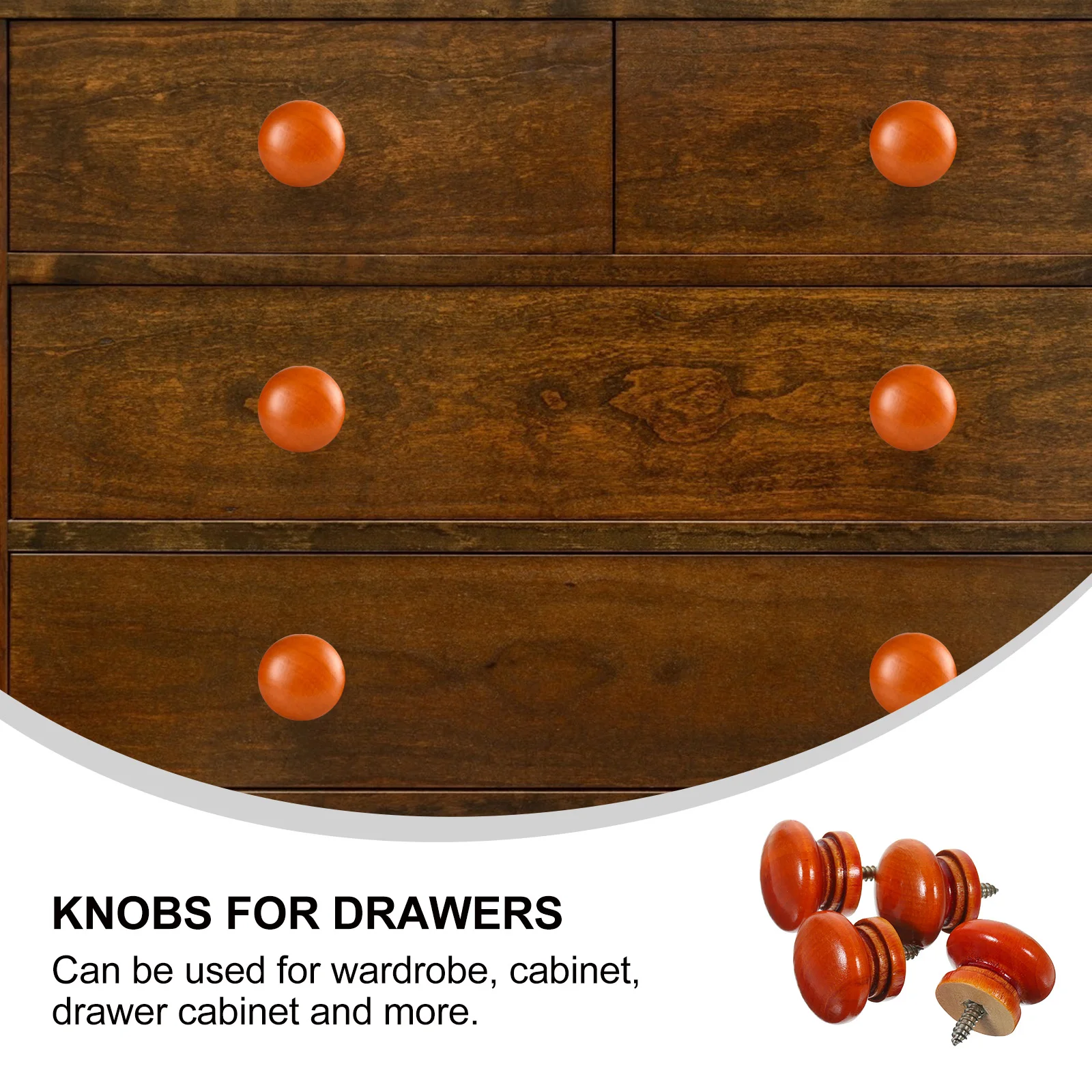 

4 Pcs Solid Wood Handle Cabinet Handles for Kitchen Cupboards Round Parts Wardrobe Furniture