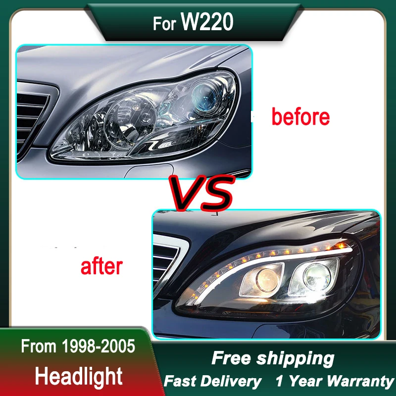 Car Led Headlights For Mercedes Benz S CLASS W220 1998-2005 new style LED Head Lamp DRL Dynamic Signal Lamp Front light Assembly