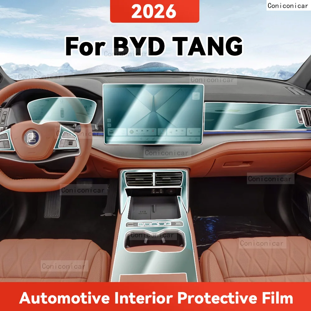 

TPU For BYD TANG 2026 Transparent Protective Film Car Interior Central Control Navigation Panel Cover Accessories
