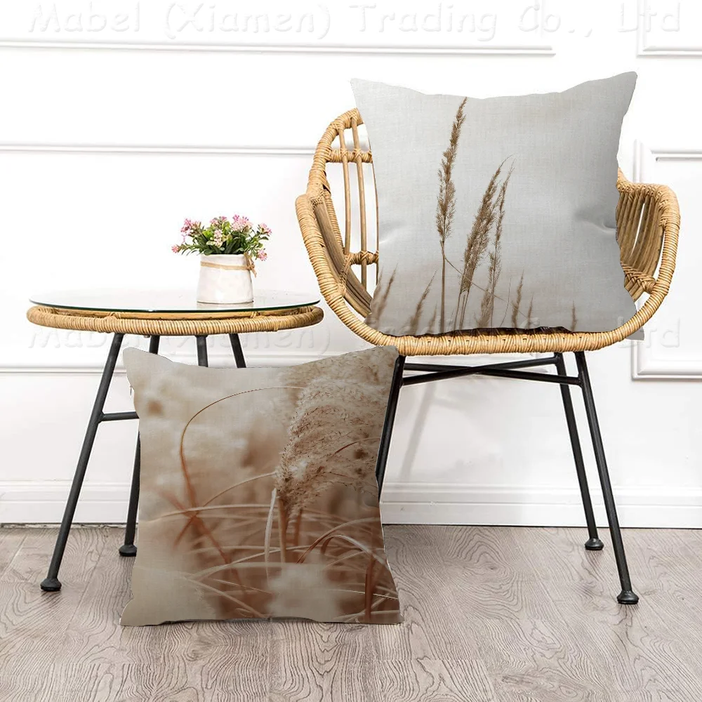 Grass Plank Road Landscape Maple Design Cushion Cover Happy Autumn Harvest Decor Holiday Decorati Pillow Cover