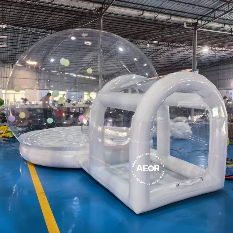Fabryczny Dmuchany Domek Bąbelkowy 3m PVC Przezroczysty Namiot Bąbelkowy z Podkładką do Skakania na Imprezy