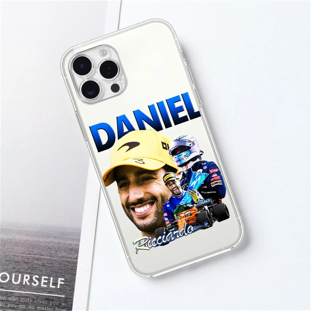 サムスンギャラクシー,レーシングドライバー,d-daniel,r-ricciardo,s23,s22 ultra plus,note 20,ultra10 plus,a71,70,a52用の透明な電話ケース