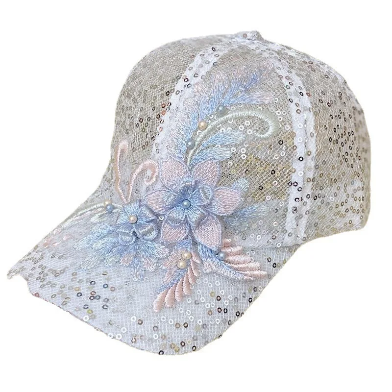 New Fashion Women Cap Flower Pendant Baseball Cap Female Outdoor Adjustable Streetwear Summer Trucker Hat