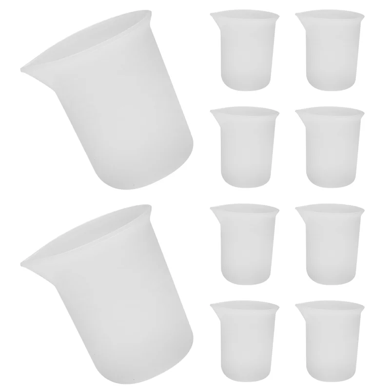 

ABWR-10Pcs Silicone Measuring Cups 100 Ml Silicone Cups Non Stick Mixing Cups DIY Glue Tools Cup For Handmade Craft