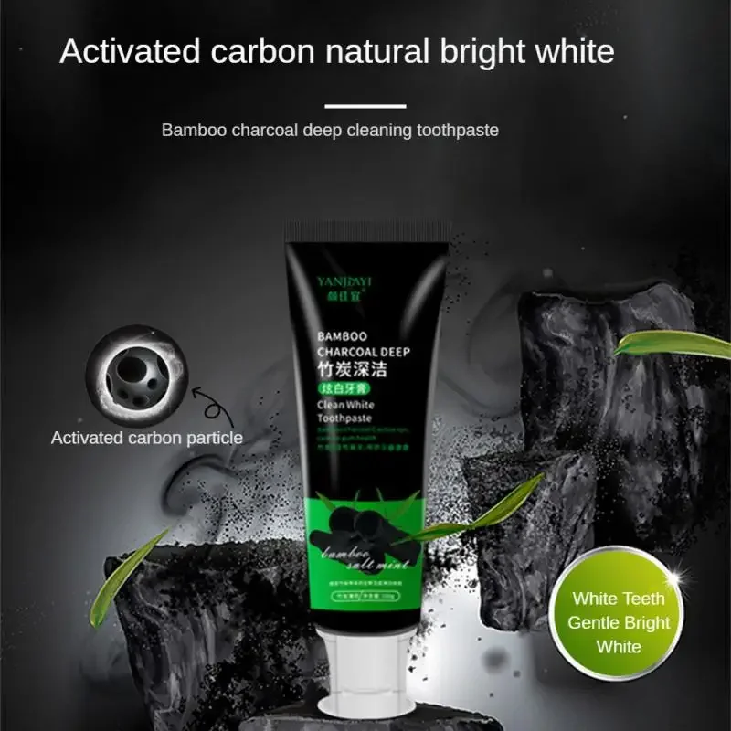 100g Bamboo Charcoal Black Toothpaste Deep Clean Mint Whitening Teeth Beauty Flavor Removing Tooth Stains Care Refreshing Breath