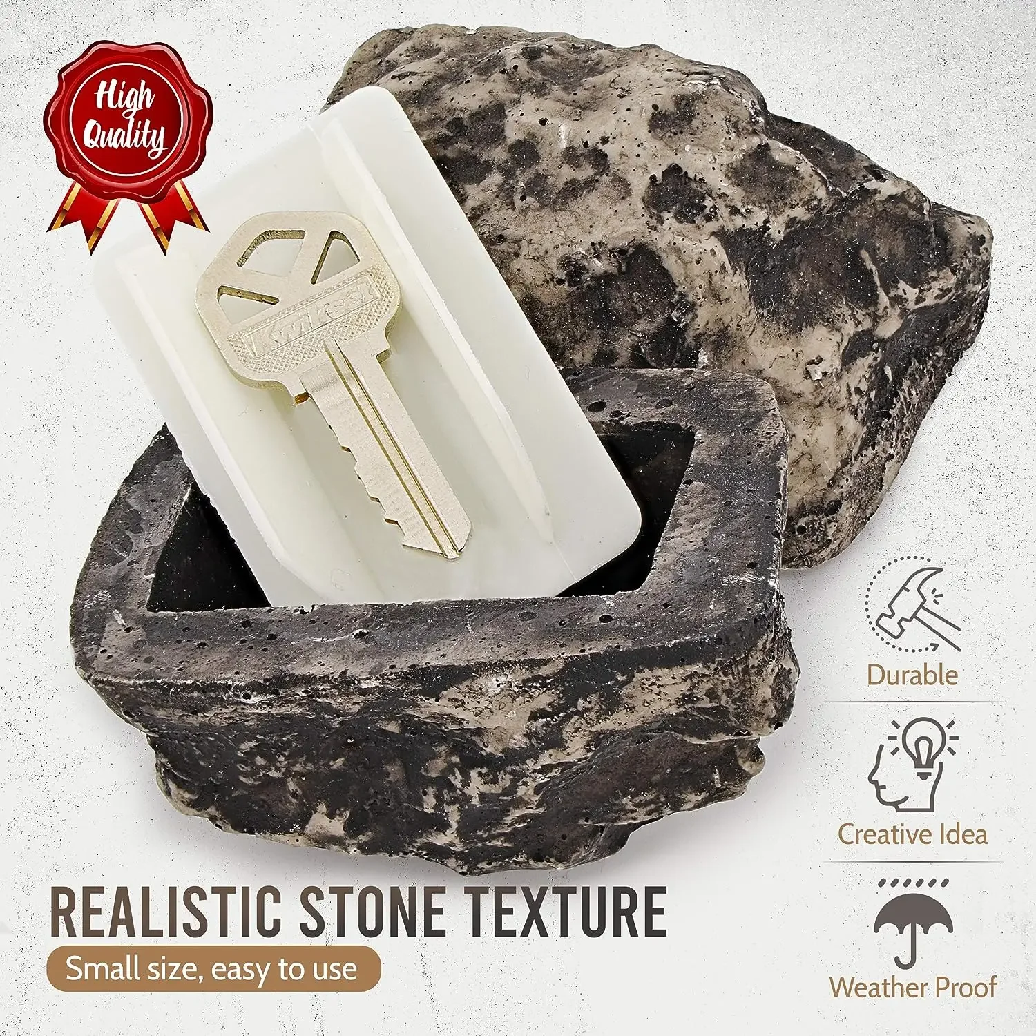 Outdoor Garden Hidden Key Holder - Resin Fake Rock Key Storage Box Simulation Stone Outdoor Garden Ornament