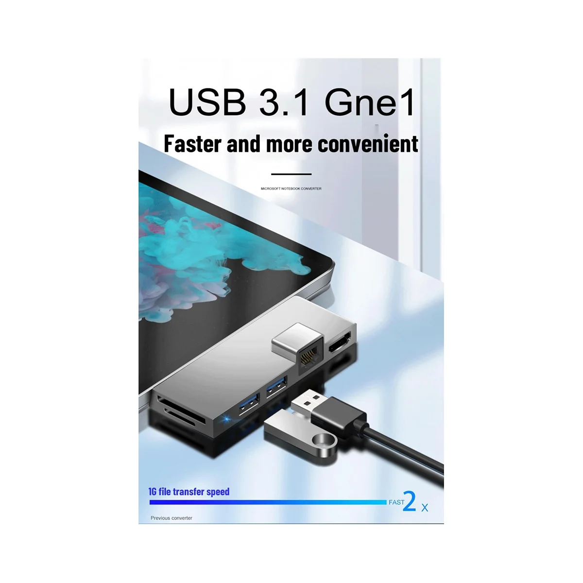 

Superb USB3.1 USB-C Hub Docking Station Gen1 4K HDMI-Compatible SD/TF Card Reader RJ45 6In1 Converter for Microsoft Surface(A)
