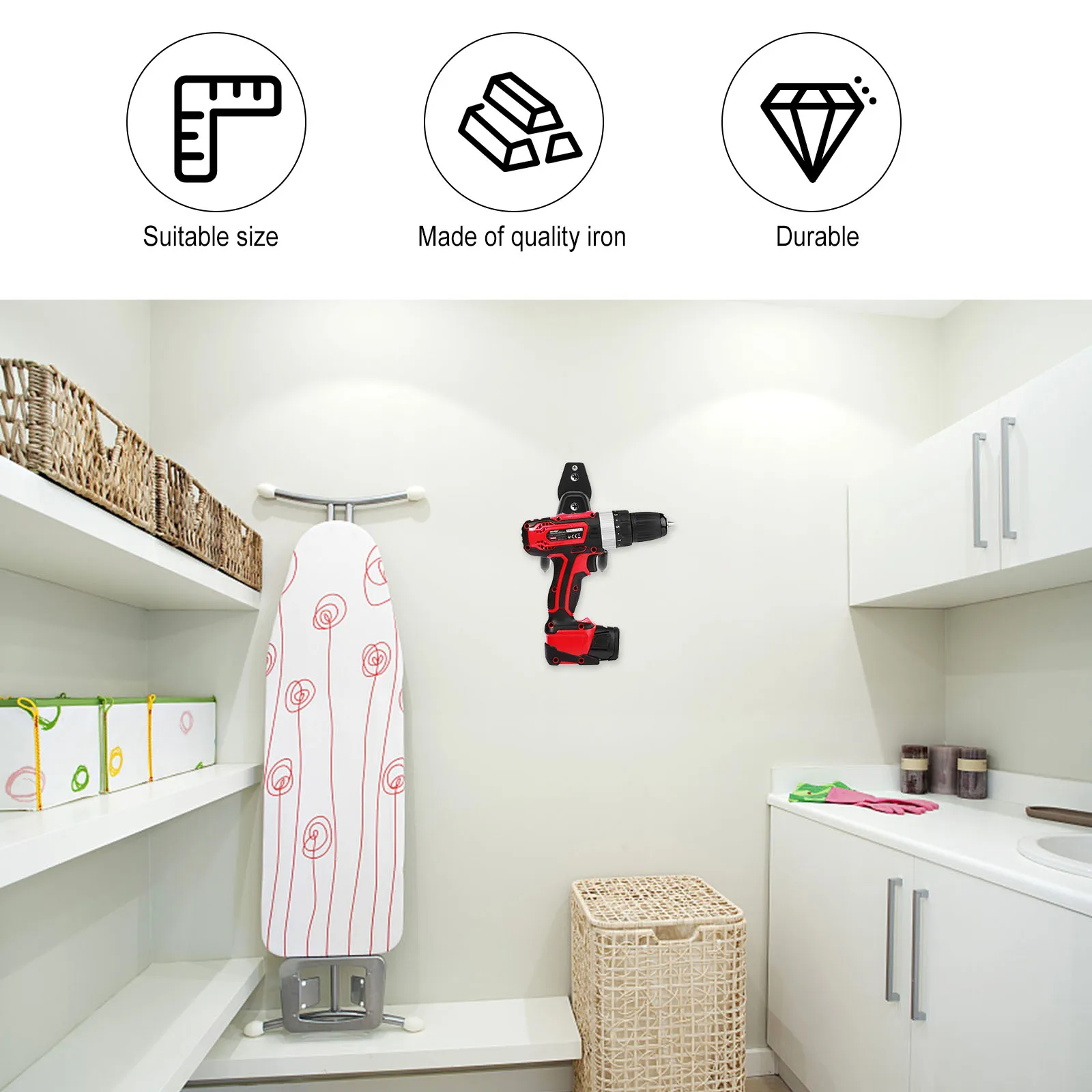 

2 pcs HeavyDuty BlackMetal Hooks forGarage Storage ToolOrganization UShaped DrywallAnchor Trunk Accessories