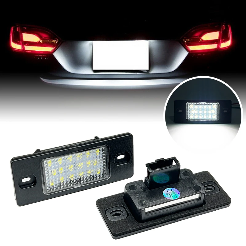 2Pcs LED License Plate Light For VW Tiguan 07-11 Touareg 02-10 Passat B5.5 Bora Porsche Cayenne 955/957 Number Plate Lamp