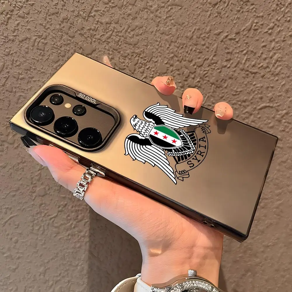 

1 шт., чехол для телефона с флагом Сирии для Samsung Galaxy S25 S24 S23 S22 S21 Ultra Plus, лазерный, жесткий, красочный, матовый, противоударный