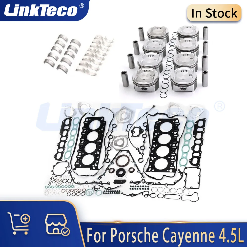 Engine Overhaul Rebuild Gasket Set Bearing Piston Kit Fit 4.5 L V8 Gas For Porsche Cayenne S 955 9PA M48.50 4.5L 4.5T Twin Turbo