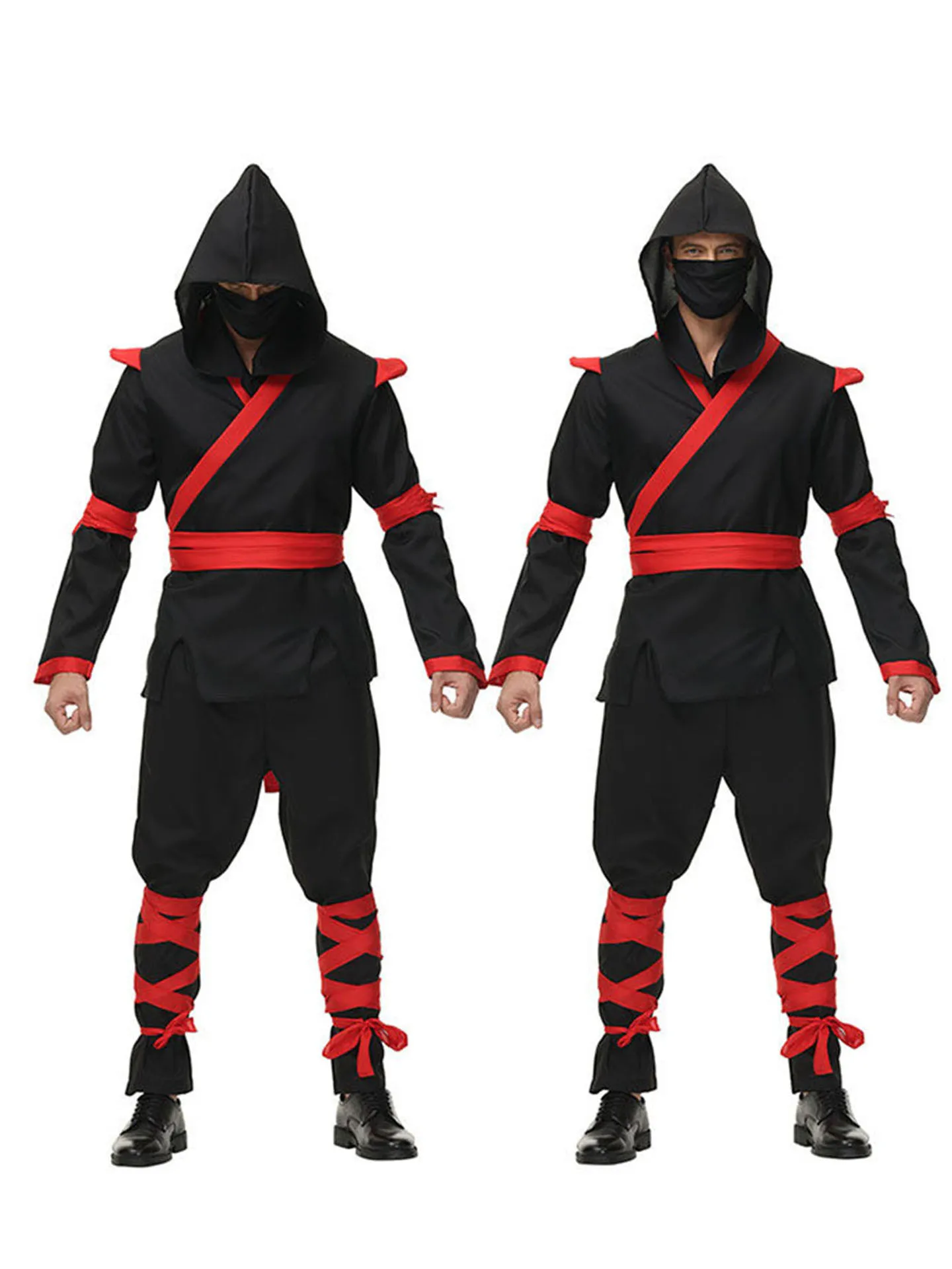 

loween Adult Men's Ninja Costume Par Masquerade Stage Performance Bla Samurai Suit Men's Dr up Clothes Polyester