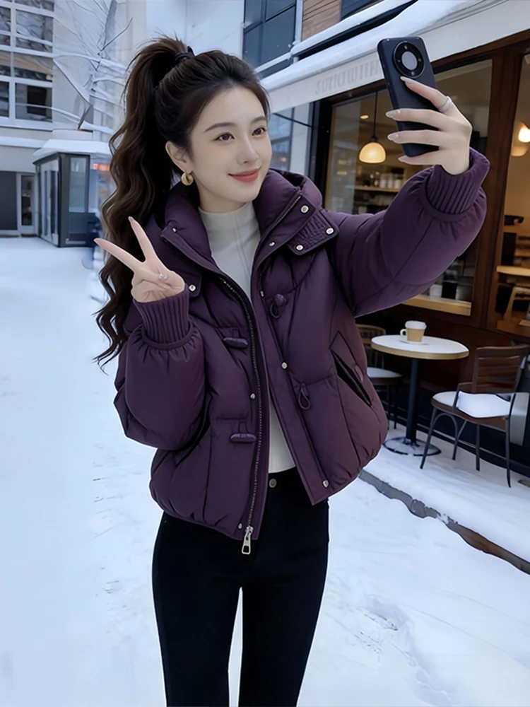 

Warm Winter ort Jaet Women's Faionable Long Sve Fce Lined Thiened down Cotton Coat Korean Sle Loose Fit