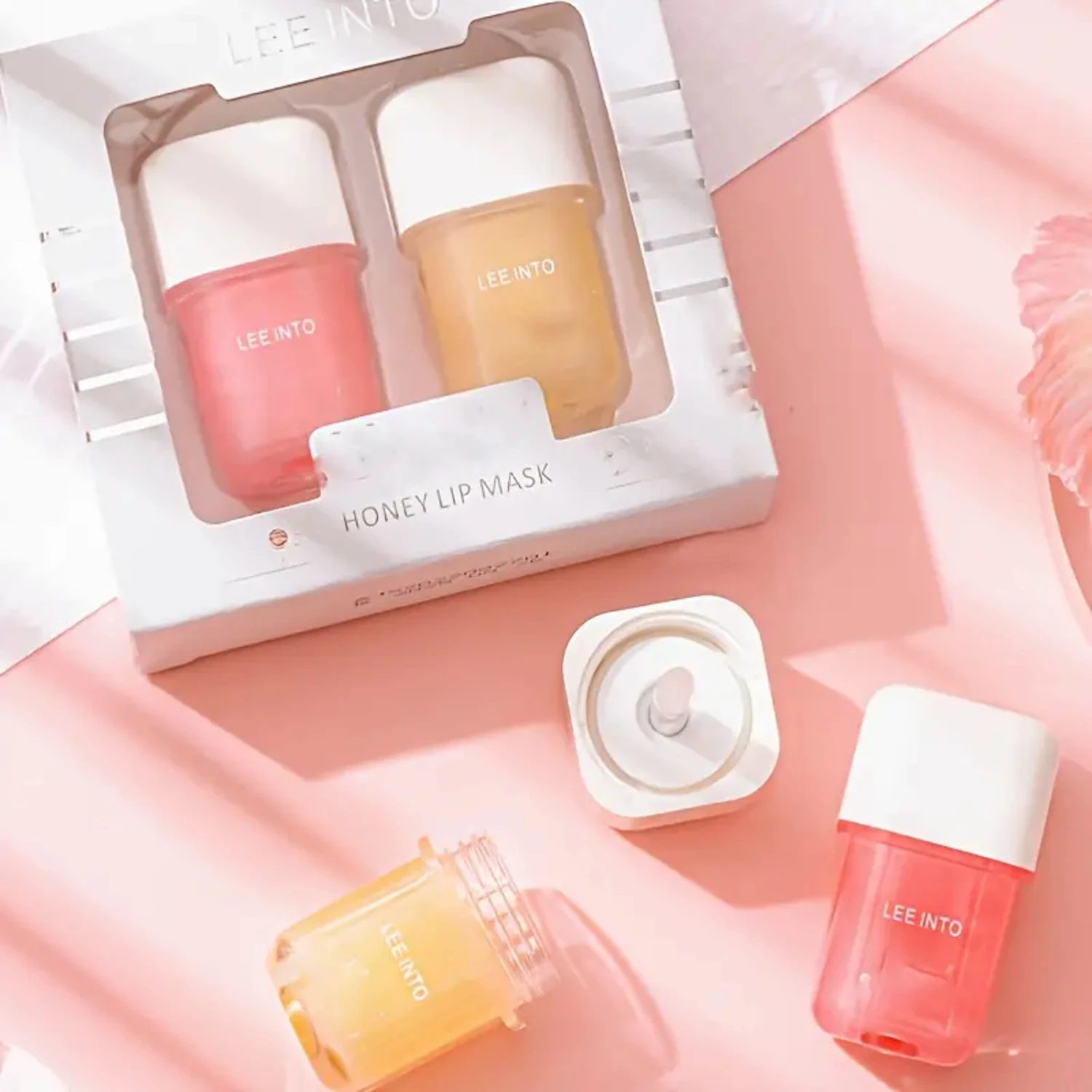 Feuchtigkeitsspendendes Honig-Lippenmasken-Set für intensive Lippenpflege und -reparatur, aufhellende Lippenlinien, Nacht-Feuchtigkeit von LEEINTO