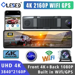 UHD 4K 3840*2160P Car Dvr GPS WIFI Mirror Dash Cam Dual Lens Dashcam IPS Screen Car Camera Drive Recorder Stream RearView Mirror