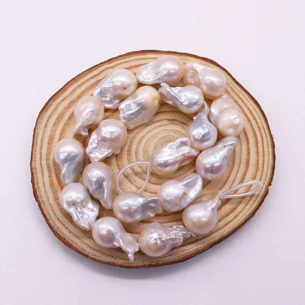 Fashion Bus Freshwater Baroque Loose White Tail Pearls Straight Holes Beads for DIY Jewelry Necklace and Bracelet Accessories