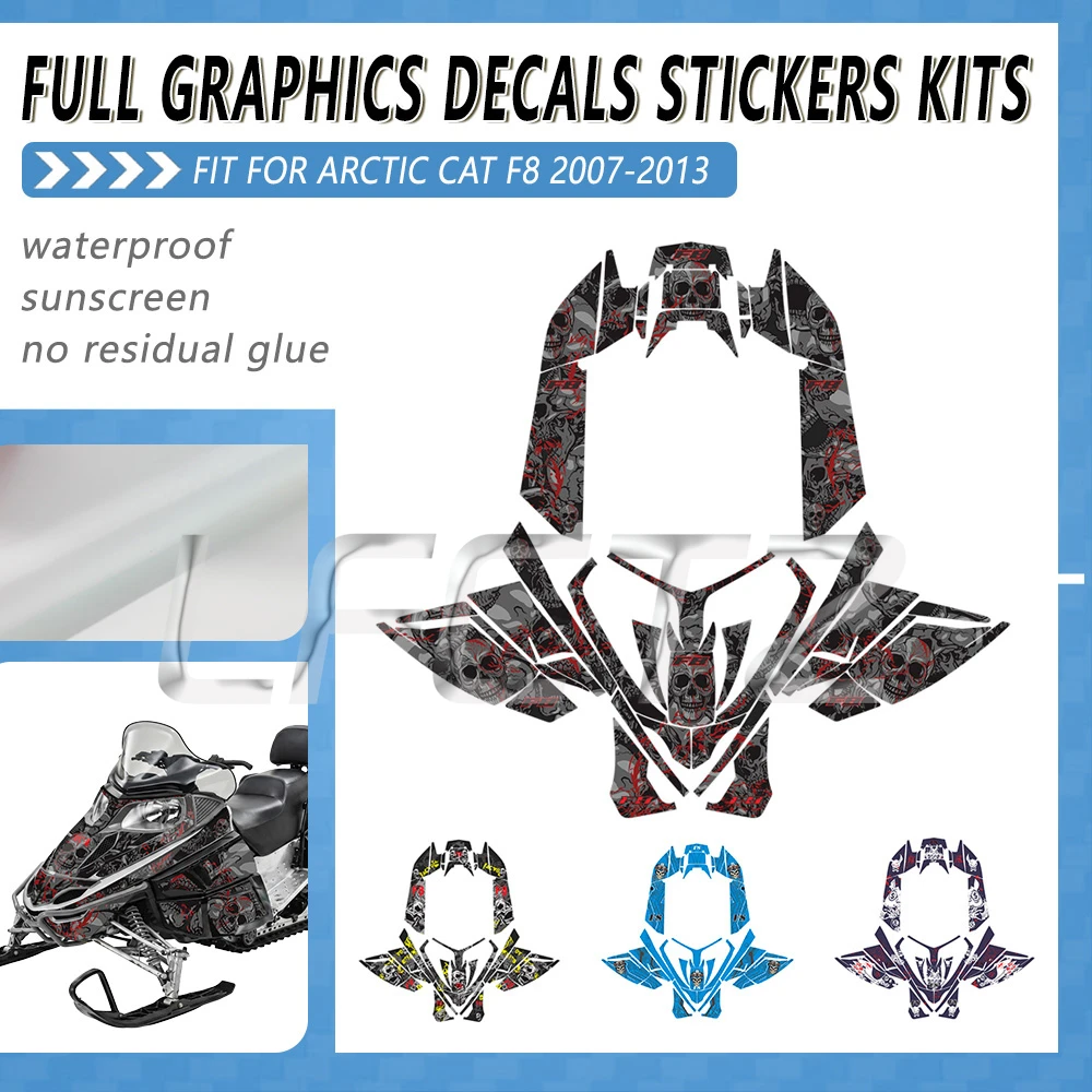 Snowmobile Full Graphics Decals Stickers Kits Customize Fit for Arctic Cat F8 Series 2007 2010 2011 2012 2013