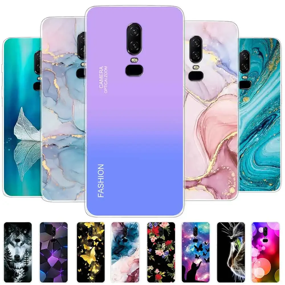 For OnePlus 6 Case Cover Marble Transparent Silicone Soft TPU For OnePlus 6T Phone Fundas Case ForOnePlus6 6T Coque Shell Bumper