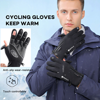Winter Warm Outdoor Riding Bike Fishing Polar Fleece Gloves Exposed Two-finger Touch Screen Non-slip Waterproof Cycling Glove
