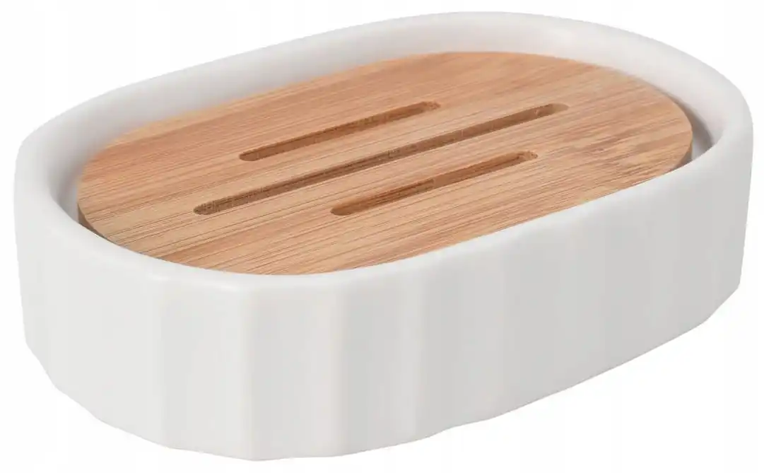 Keramische zeepbakje voor wit 12,7x9x3,1 cm