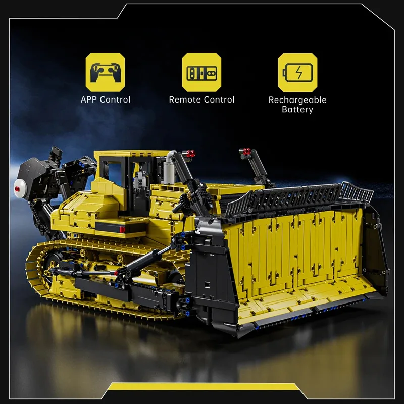 

Mould King 17049 Technical Car Toys The APP RC PR766 Bulldozer Building Block Assembly Truck Brick Set Kids Christmas Gift