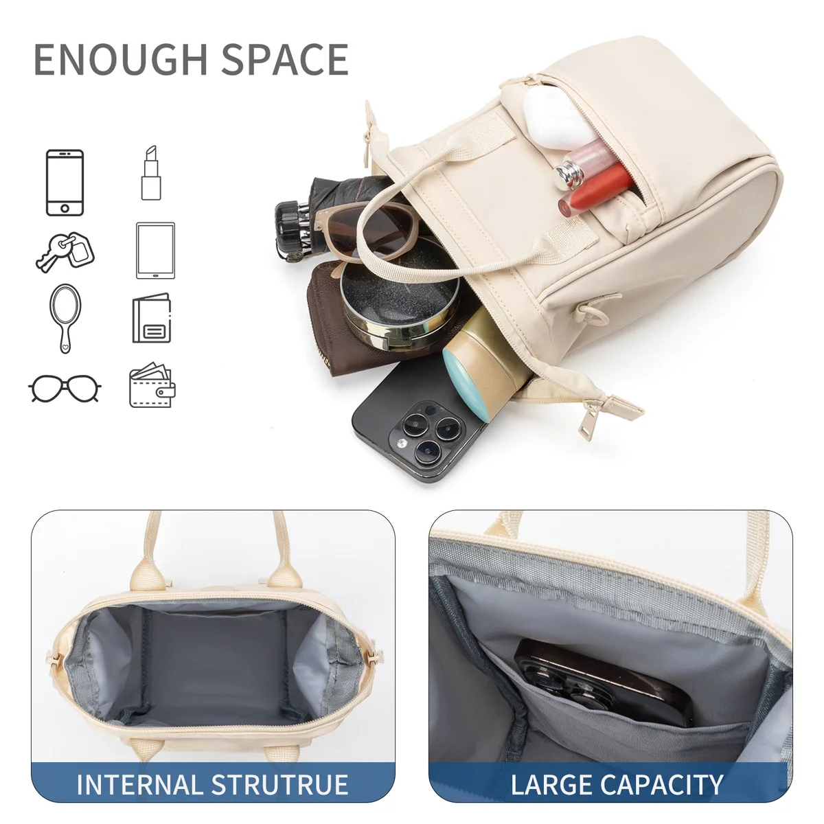 New Portable Lightweight Medium Crossbody Bag Shoulder Bags Sports Belt Bag Casual Backpack with Multi Pockets for Women