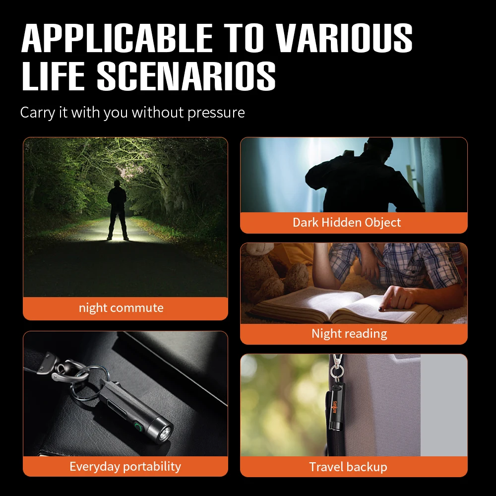 Airmars Multifunctional Mini Flashlight Six Levels of Brightness Adjustable UV Can Be Widely Used in a Variety