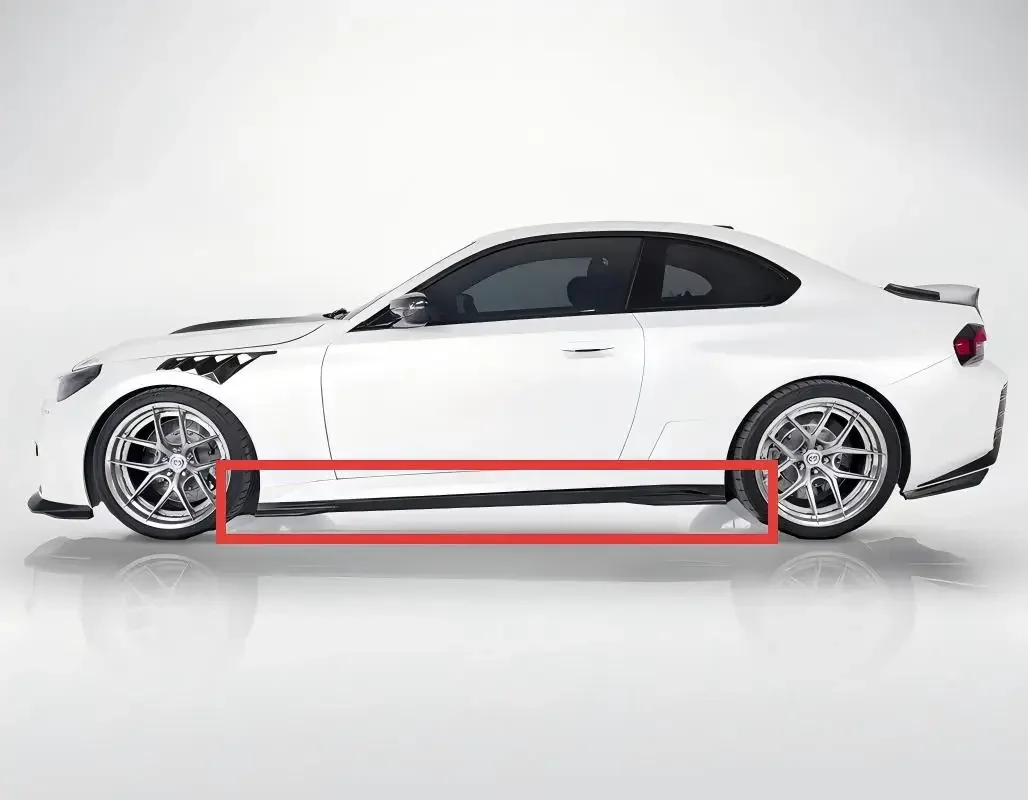 2025-IN Automotive M2 CS Side Skirt Suitable for   M2CS G87 SQ Style Dry Carbon Fiber Extended Side Skirt