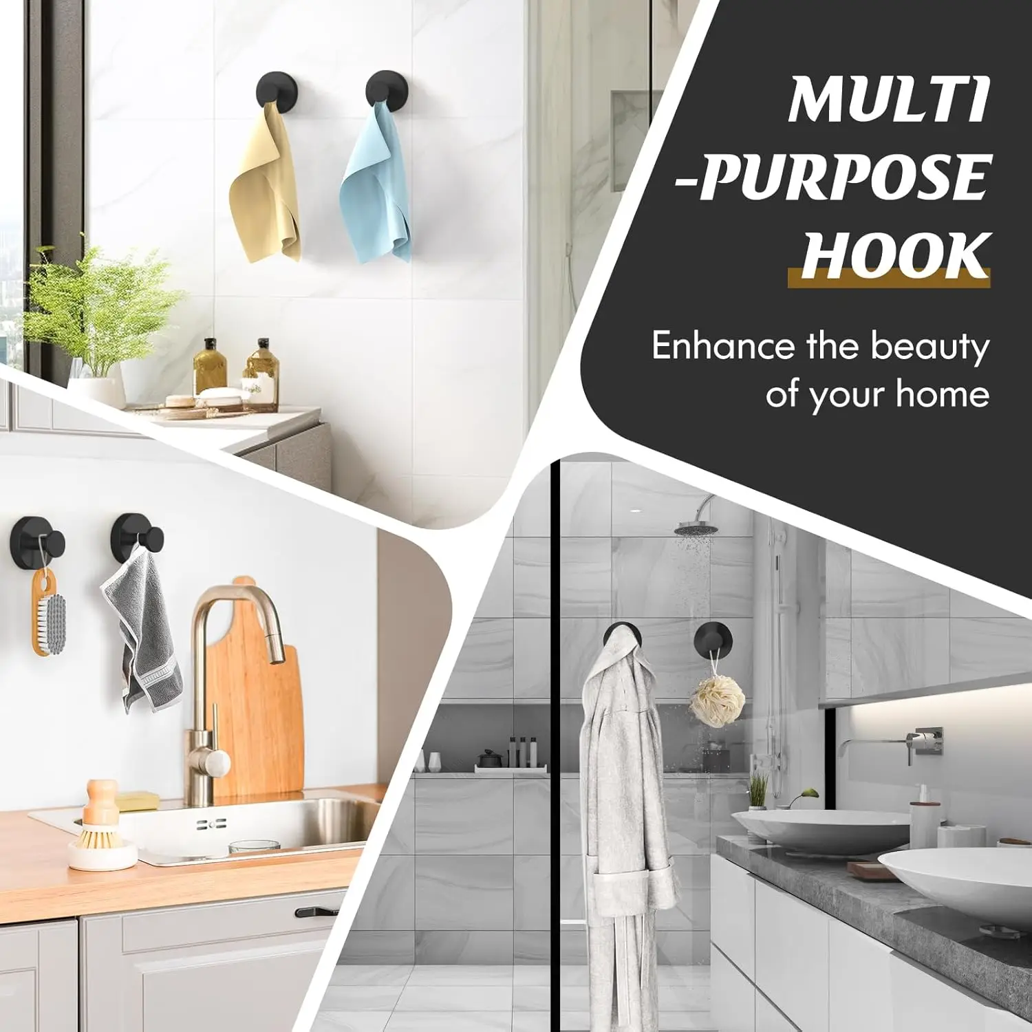 2pcs Suction Cup Hooks Waterproof Towel Coat Bath Robe Hook Holder Suitable for Bathroom Kitchen Glass Door Mirror Tile image 5