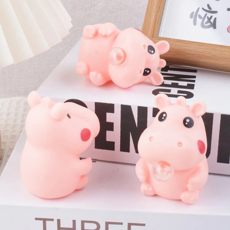 Jouets à presser relaxants et créatifs, bulle de vache mignonne, pincement drôle, soulagement du Stress, ornements d'aération, animaux en caoutchouc souple, jouets non stressés