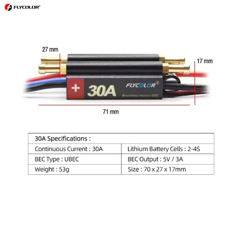 FlyColor 30A 50A 70A 90A 120A RC bateau ESC étanche 2-6S Lipo contrôleur de vitesse sans brosse pour moteur de bateau RC
