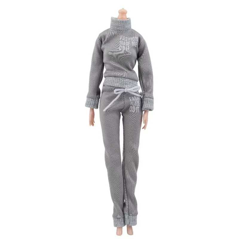 3 Sets Outfits for Barbie Doll ,Turtleneck Sweatshirt & Drawstring Pants, Casual Sporty Clothes for 11.5inch Doll Kids Toys view 2