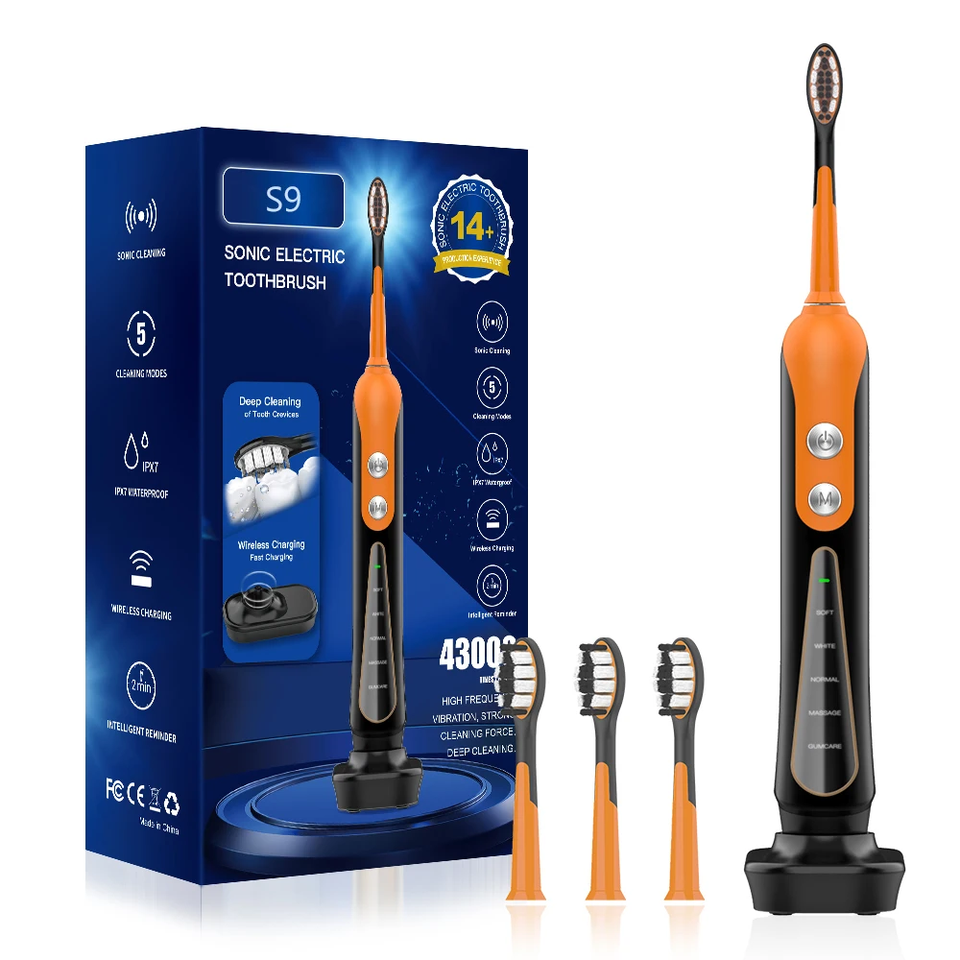  SUBORT S9 Sonic Electric Toothbrush Cordless USB Rechargeable Whitening Toothbrush Waterproof Ultrasonic Automatic Tooth Brush 