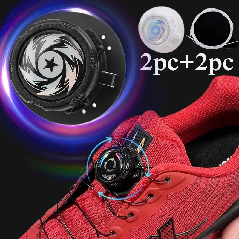 1pair Metal Wire Swivel Automatic Buckle Rope Sneaker Shoelaces for Unisex No Tie Shoe Laces Kids Adult Quick Lock Shoestrings