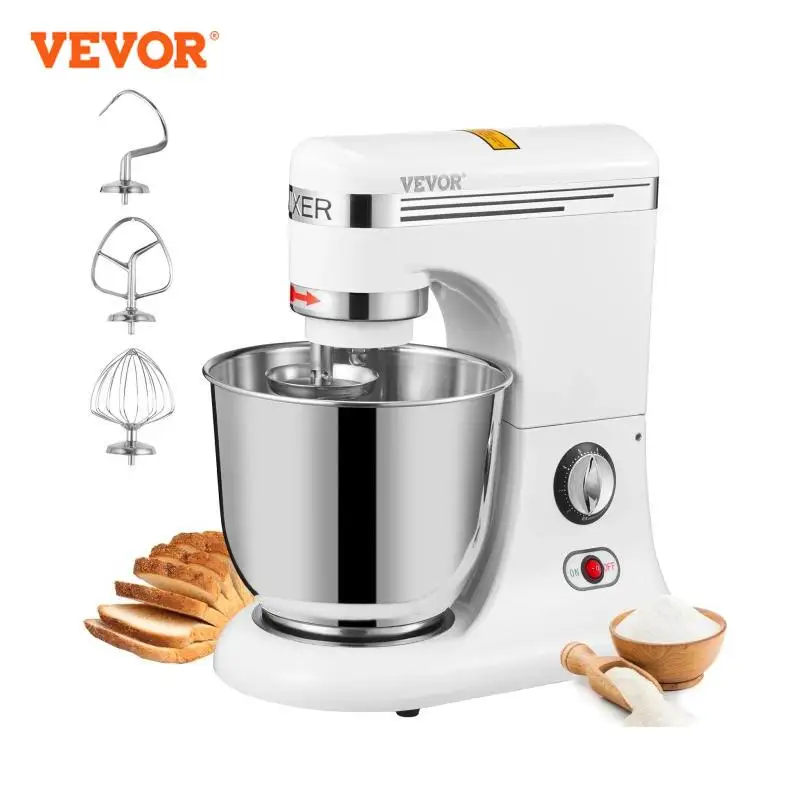 VEVOR All Metal Stand Mixer 600W Electric Dough Mixer with 11 Speeds Tilt-Head Food Mixer with 7.4 Qt Stainless Steel Bowl