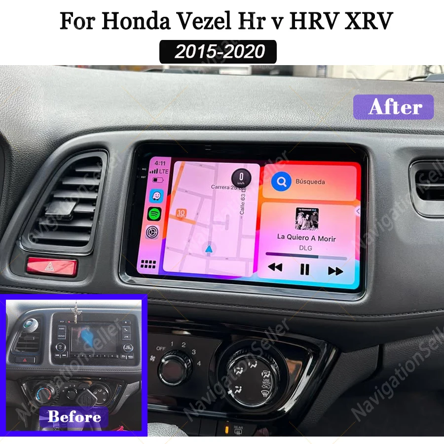

Android Screen For Honda Vezel HR V HRV XRV 2015 - 2020 Carplay Head Unit Multimedia Autoradio Gps Navigation Bluetooth Wifi DSP